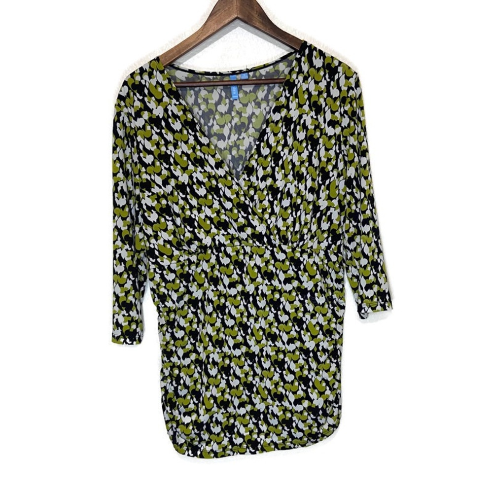 b-slim women’s 1X top green black 3/4 sleeve